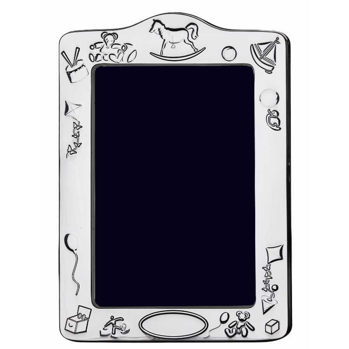 silver christening frame